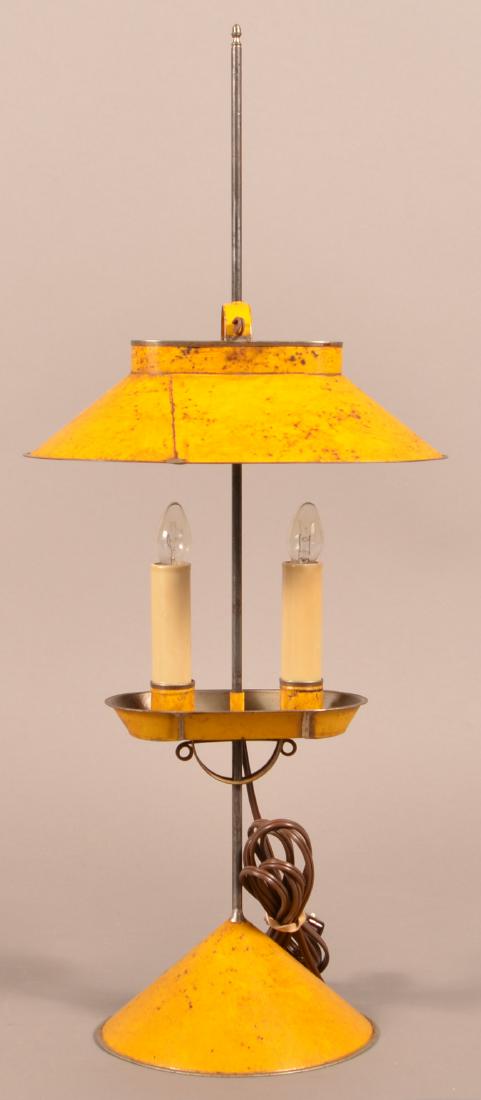 Jerry Martin Mustard Painted Tin Student Lamp. (1 of 4)