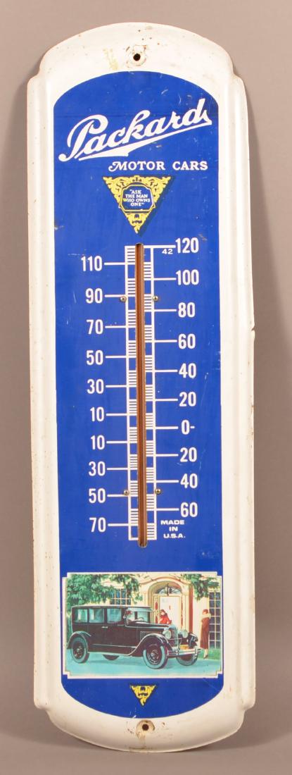 Packard  Tin Litho. Advertising Thermometer. (1 of 5)