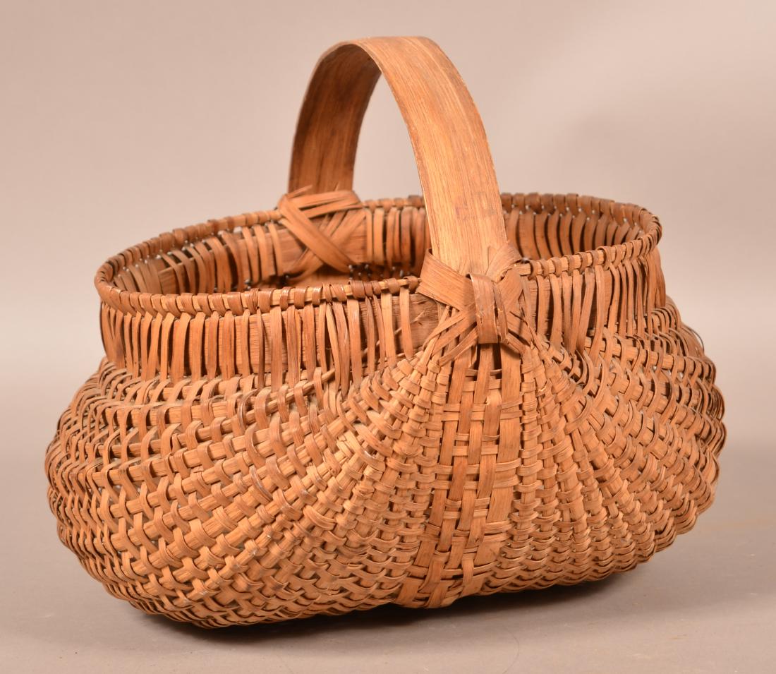 Woven Oak Splint Orsch Backe Market Basket. (1 of 4)