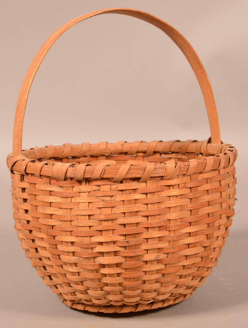 Vintage Woven Oak Splint Basket. (1 of 3)
