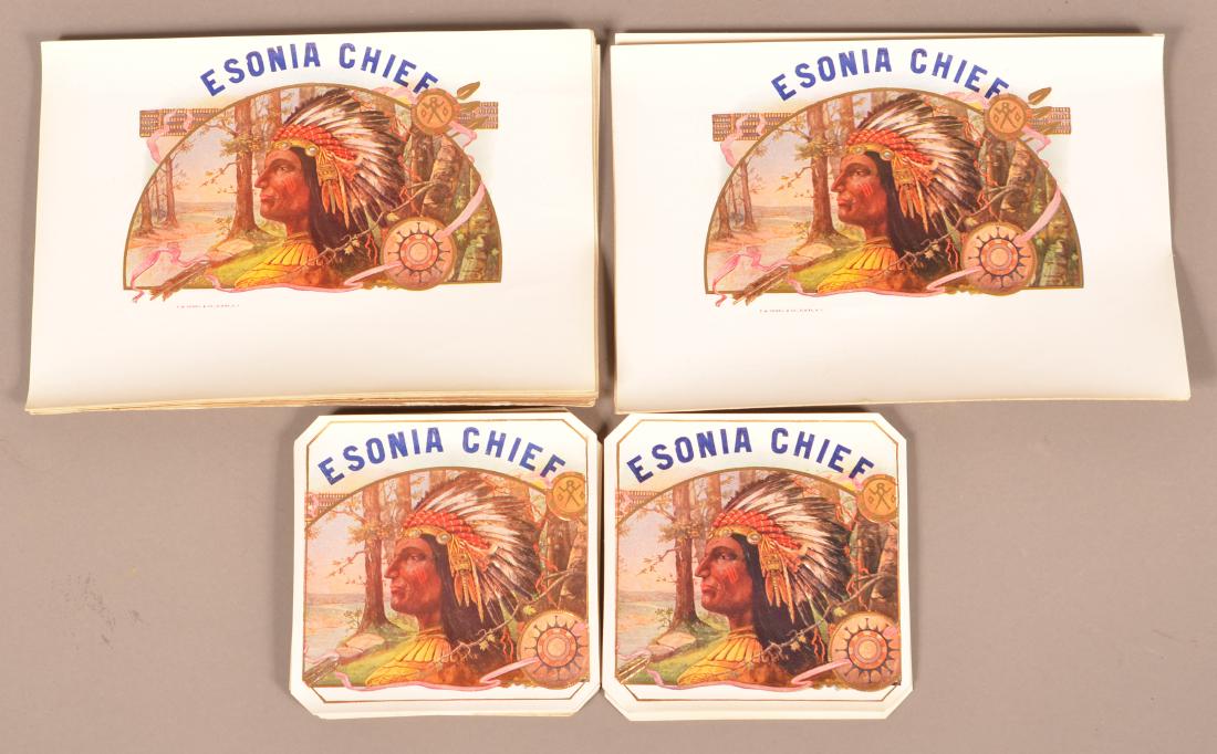 Lot of "Esonia Chief" Cigar Box Labels. (1 of 1)