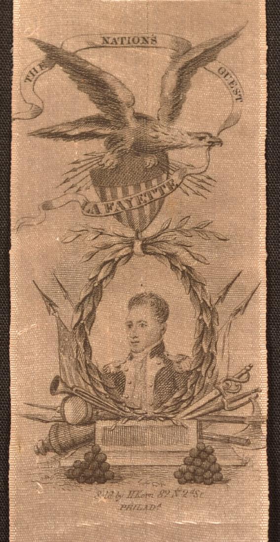 1 pc.Silk Ribbon Commemorating the Visit of Lafayette (1 of 3)
