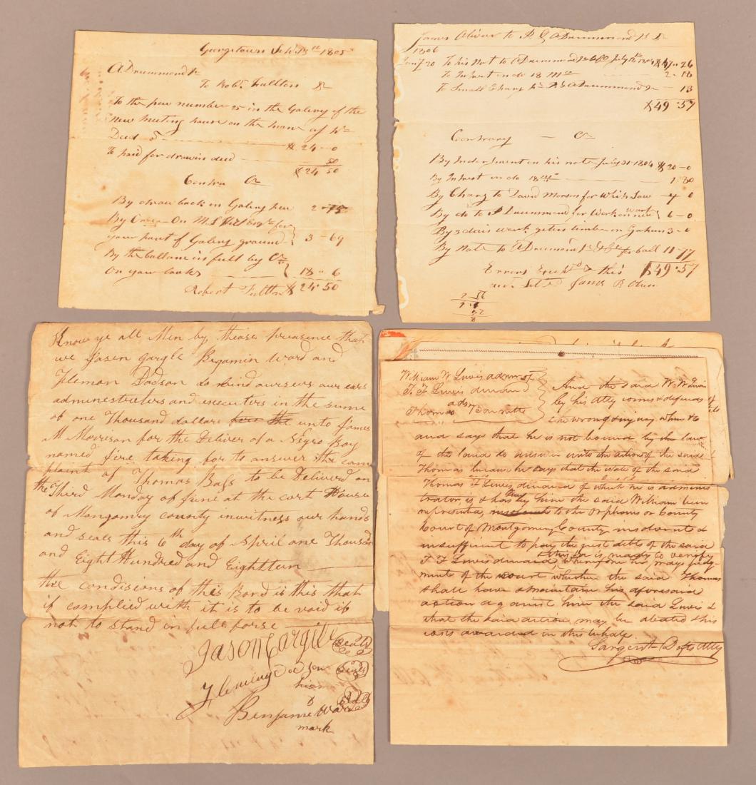4 pcs. (Slavery) Montogomery Co. Alabama, 1818 (1 of 4)