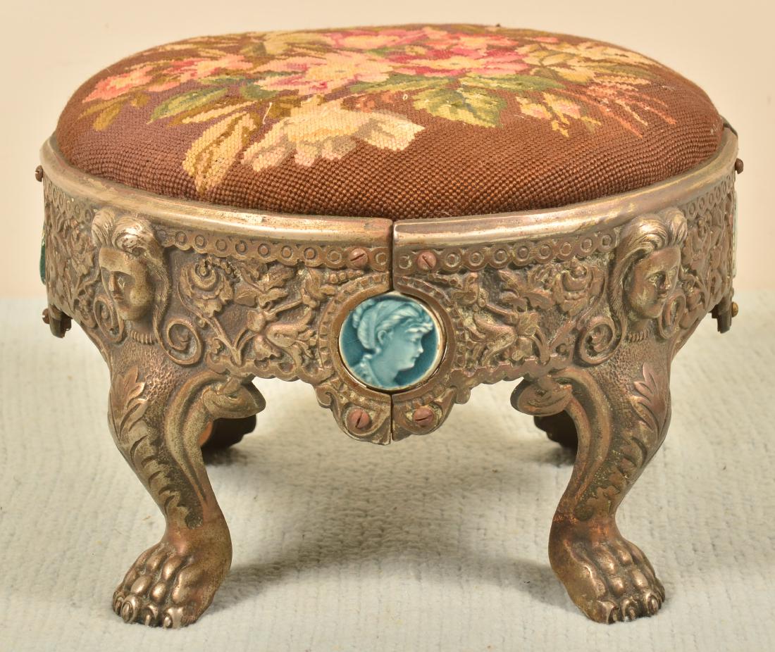 Antique Cast Iron Footstool.
