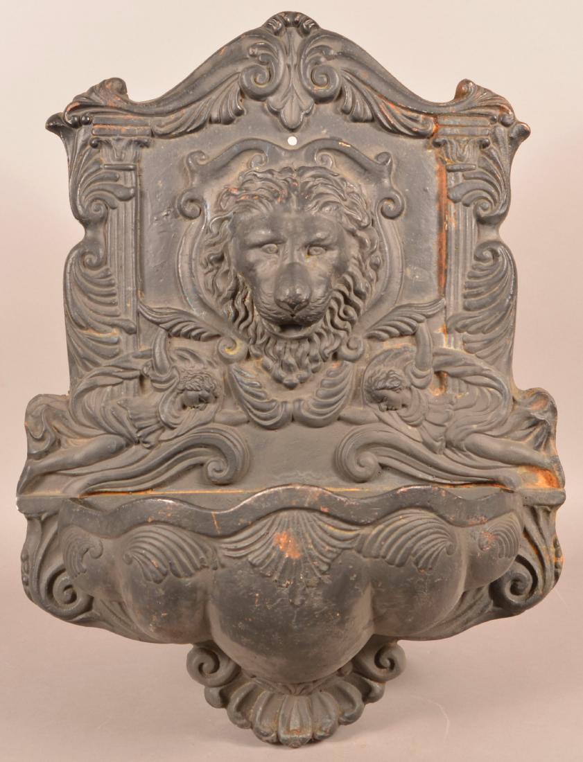 Modern Cast Iron Lion Head Wall Fountain. (1 of 3)