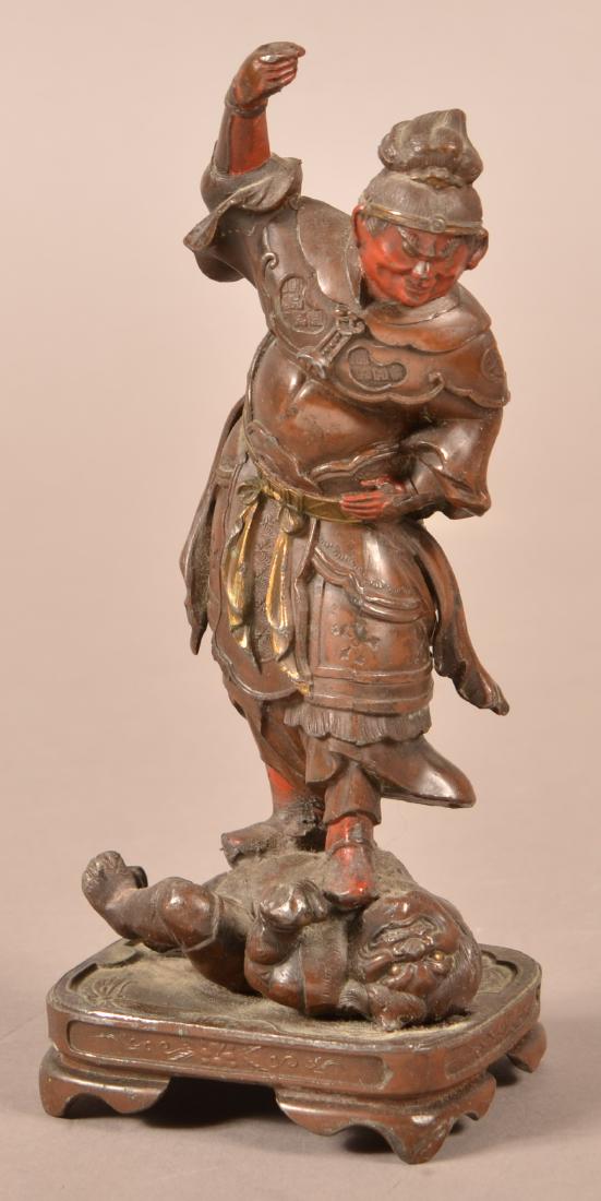 Vintage Japanese Bronze Figure of a Takeshi. (1 of 4)