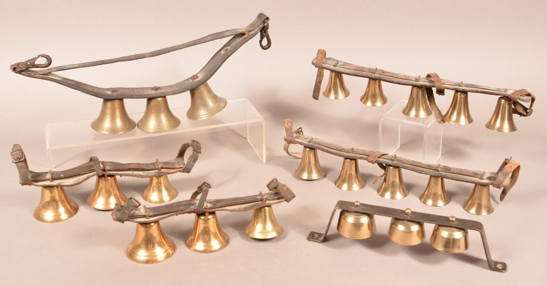 Six Sets of Antique Brass Hames Bells. (1 of 1)