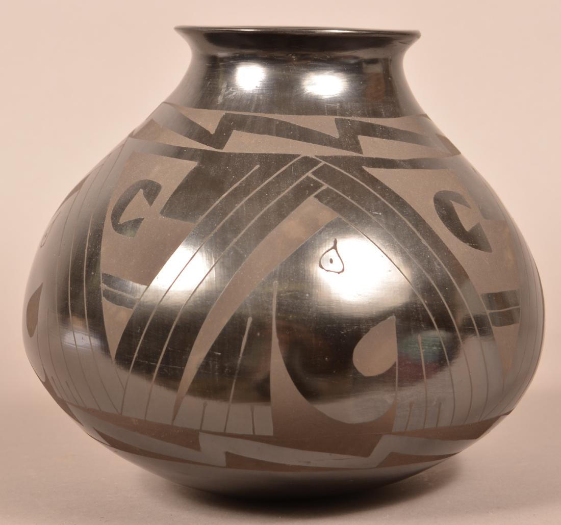 Black on Black Pottery Vessel Signed Fito Tena. (1 of 3)