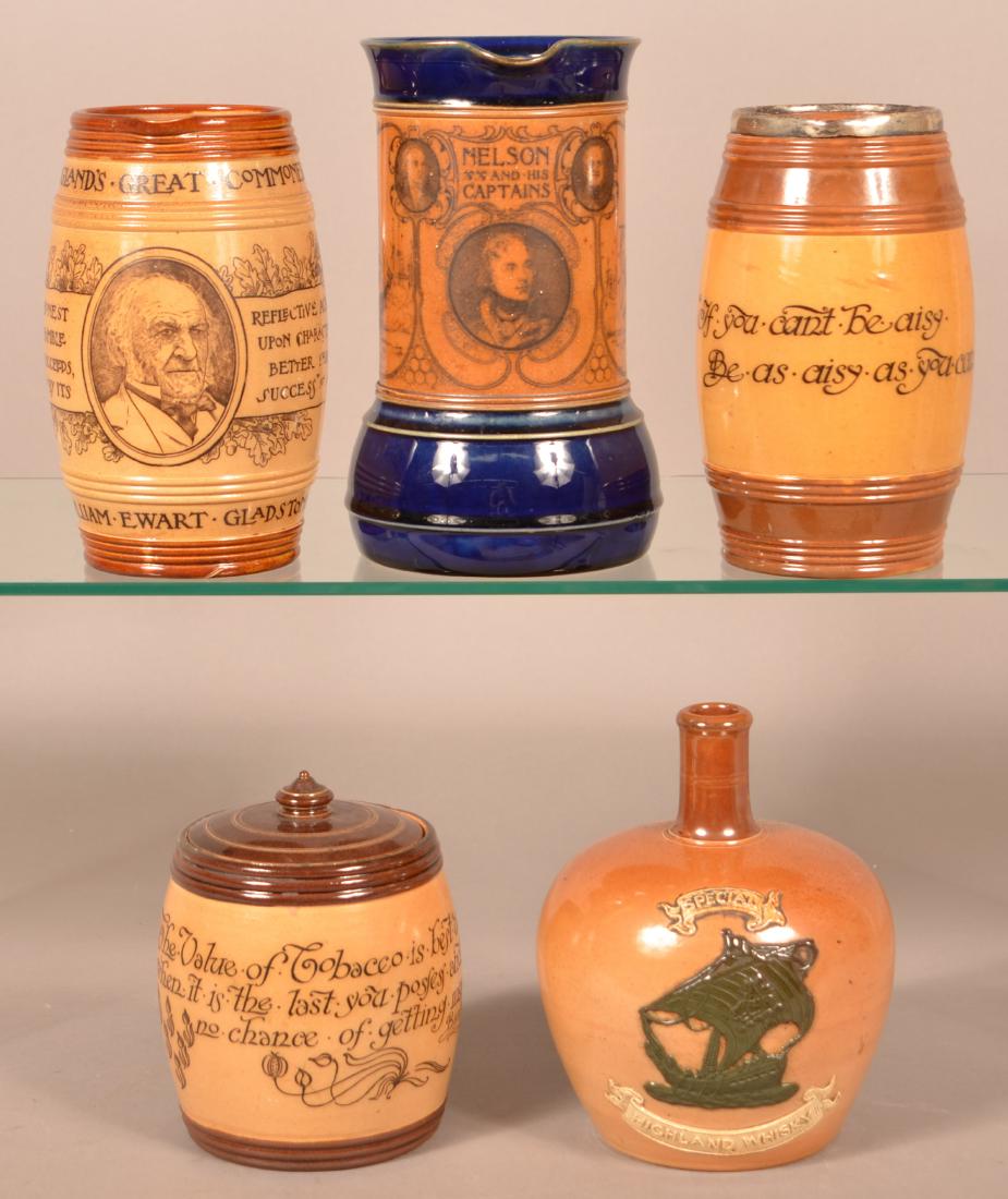 Five Various Pieces of Doulton Stoneware. (1 of 3)