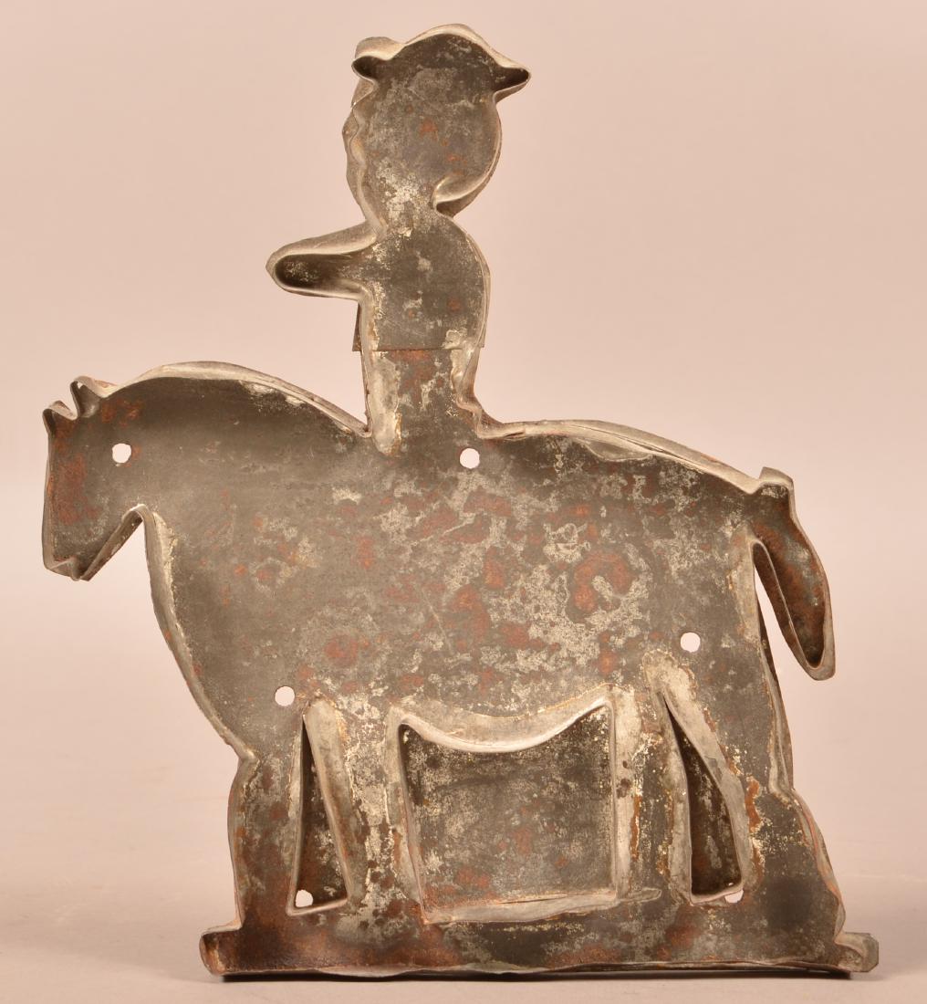 Antique Folk Art Man on Horseback Tin Cookie Cutter. (1 of 4)