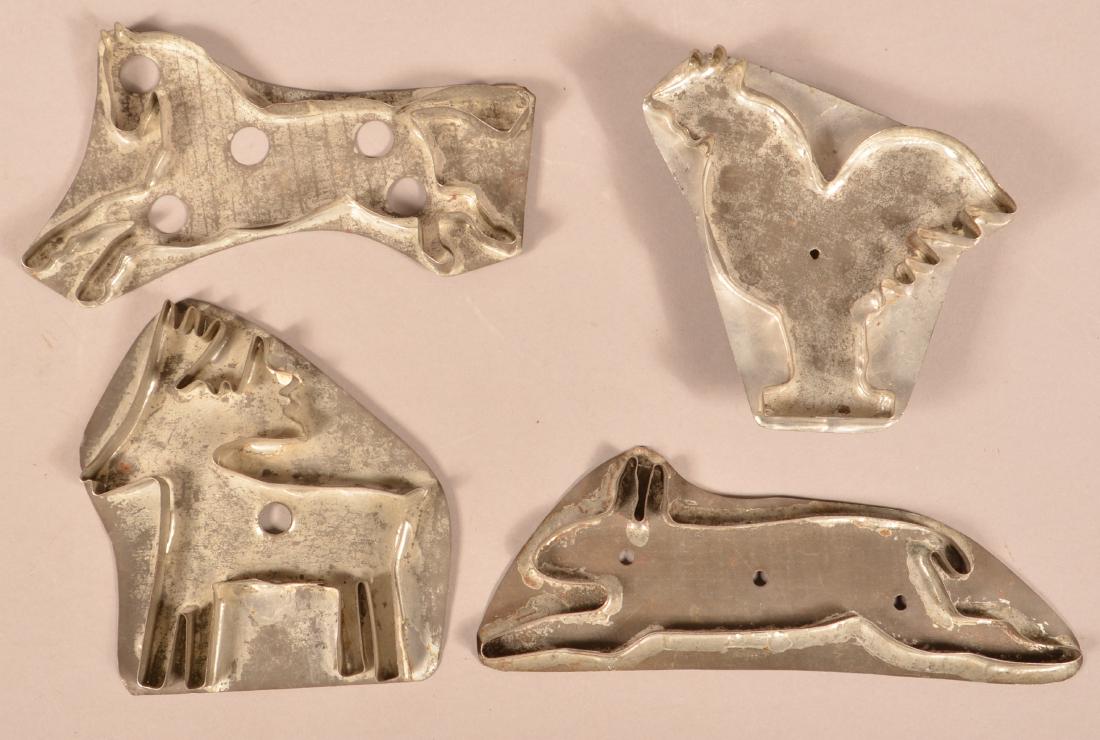 Four Antique Tin Animal Form Cookie Cutters. (1 of 2)