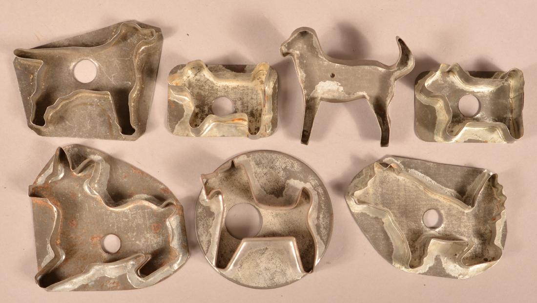 Seven Antique Dog Form Tin Cookie Cutters. (1 of 2)