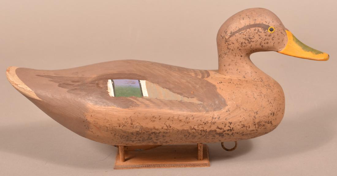Unsigned Chesapeake Bay Mallard Hen Decoy. (1 of 3)