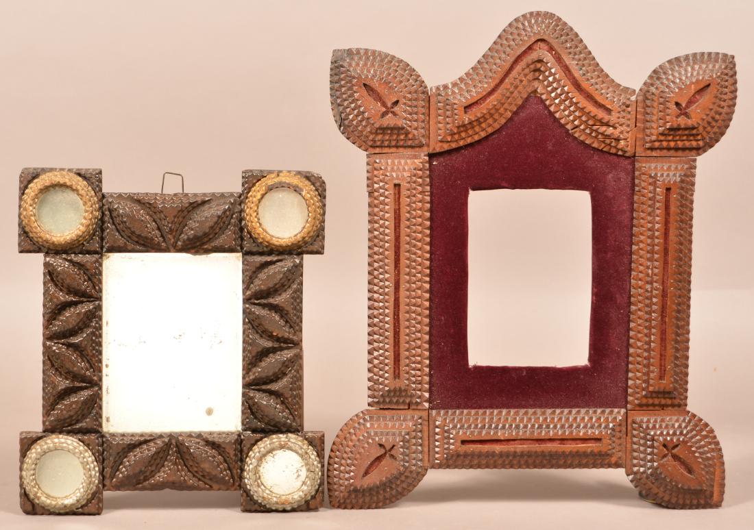 Two Antique Tramp Art Frames. (1 of 3)