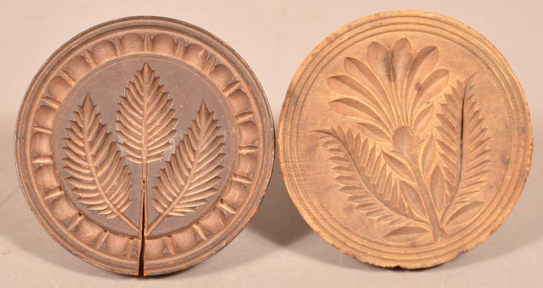 Two PA 19th Century Turned Wood Butter Prints. (1 of 3)