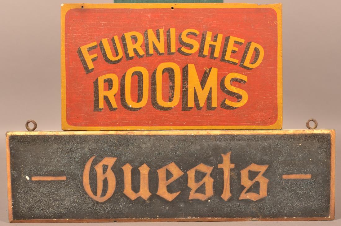 Two Painted Wood Signs. (1 of 2)