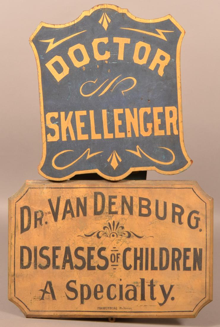 Two Antique Single Sided Doctor Signs. (1 of 2)