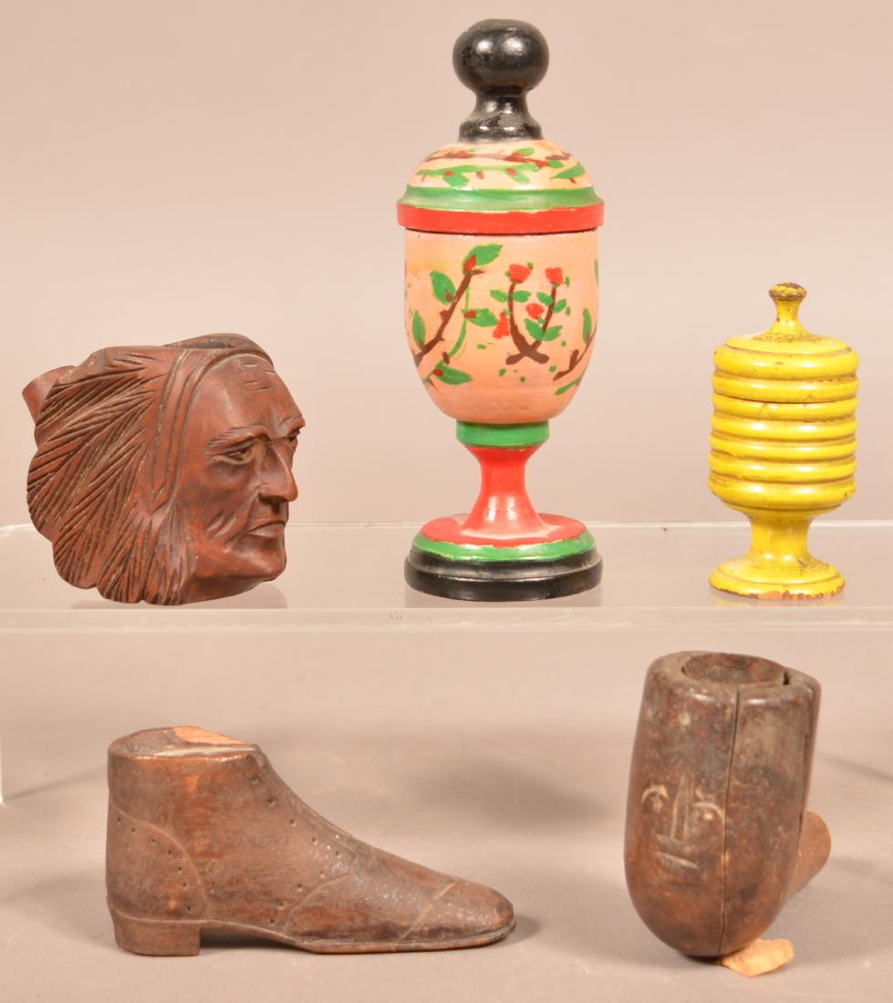 Lot of Five Various Folk Art Pieces. (1 of 2)