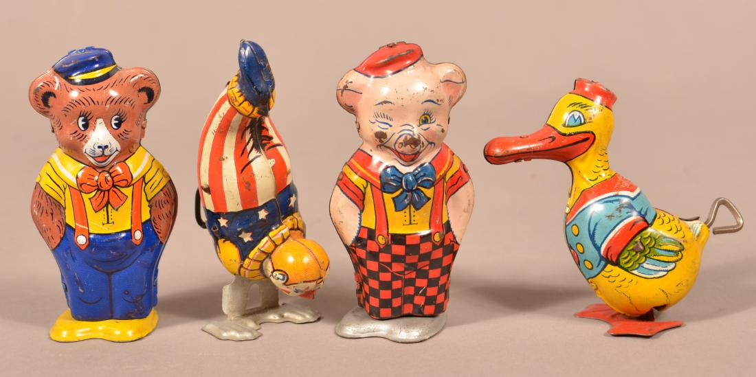 Four J. Chein & Co. Tin Lithograph Windup Toys. (1 of 2)