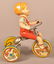 Unique Art "Kitty Cyclist" Tin Lithograph Wind-up Toy. - 2