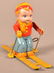 J. Chein & Co. Skier Boy Tin Lithograph Wind-up Toy.