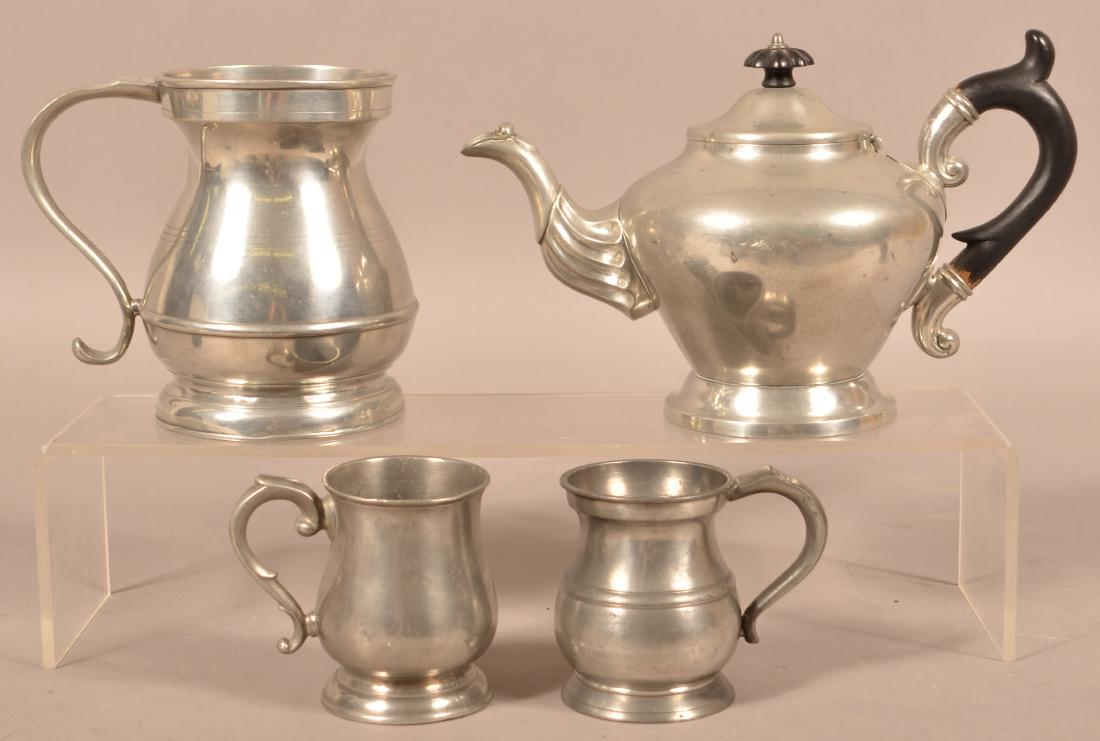 Four Pieces of Antique Continental Pewter. (1 of 2)