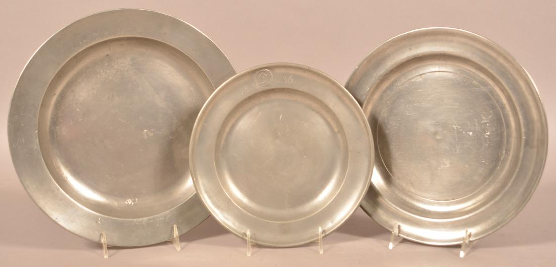 Three English Pewter Plates (1 of 6)