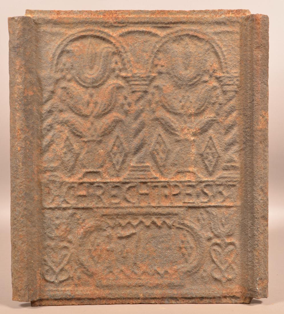 Pennsylvania 18th Century Cast Iron Stove Plate. (1 of 3)