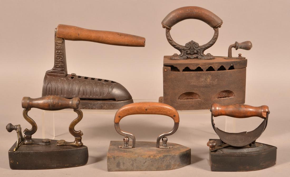 Five Antique Irons. (1 of 2)