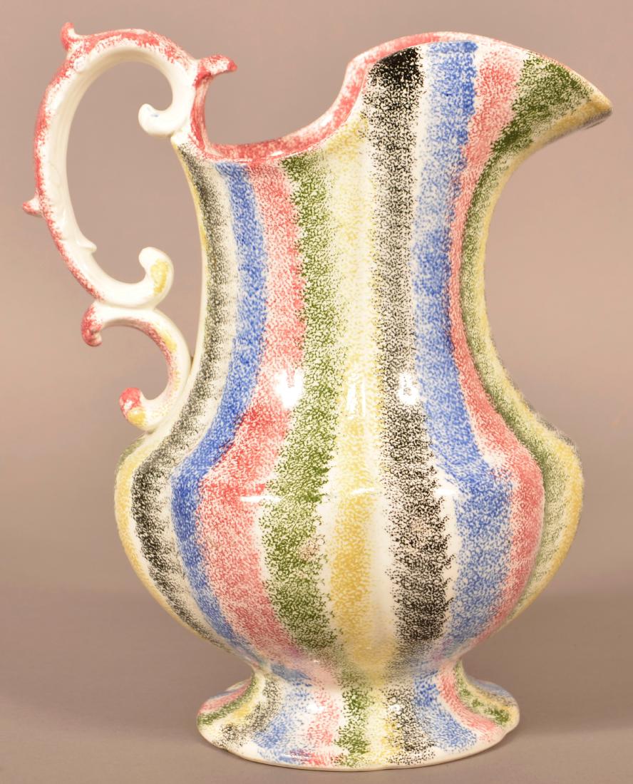 Very Fine Five Color Rainbow Spatter  Water Pitcher. (1 of 5)