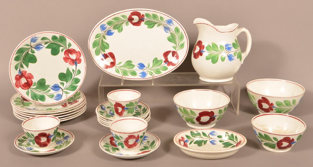 23 Pieces of Late Adams Rose Ironstone China.: 23 Pieces of Late Adams Rose Ironstone China. Condition: Good with minor chips and wear.