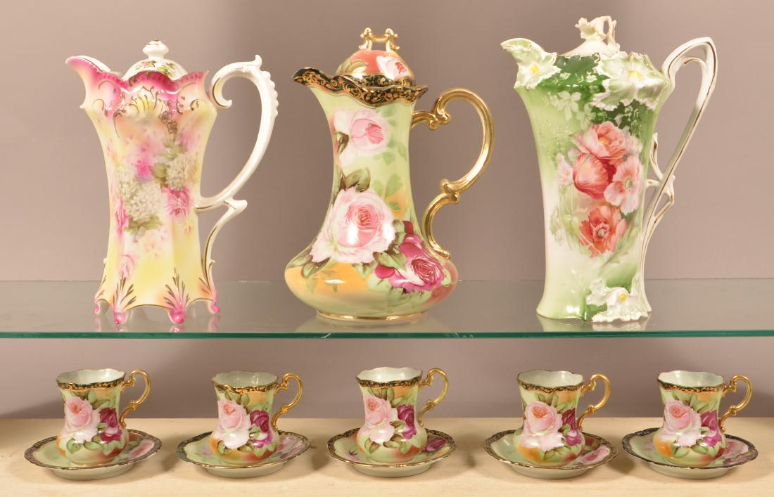 2 RS Prussia Chocolate Pots and a Nippon Chocolate Set. (1 of 3)