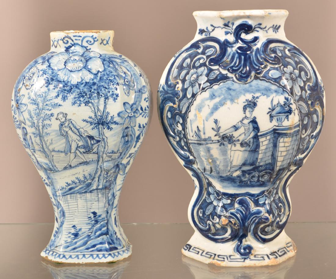 Two Delft 18th Century Blue and White Apothecary Jars. (1 of 4)