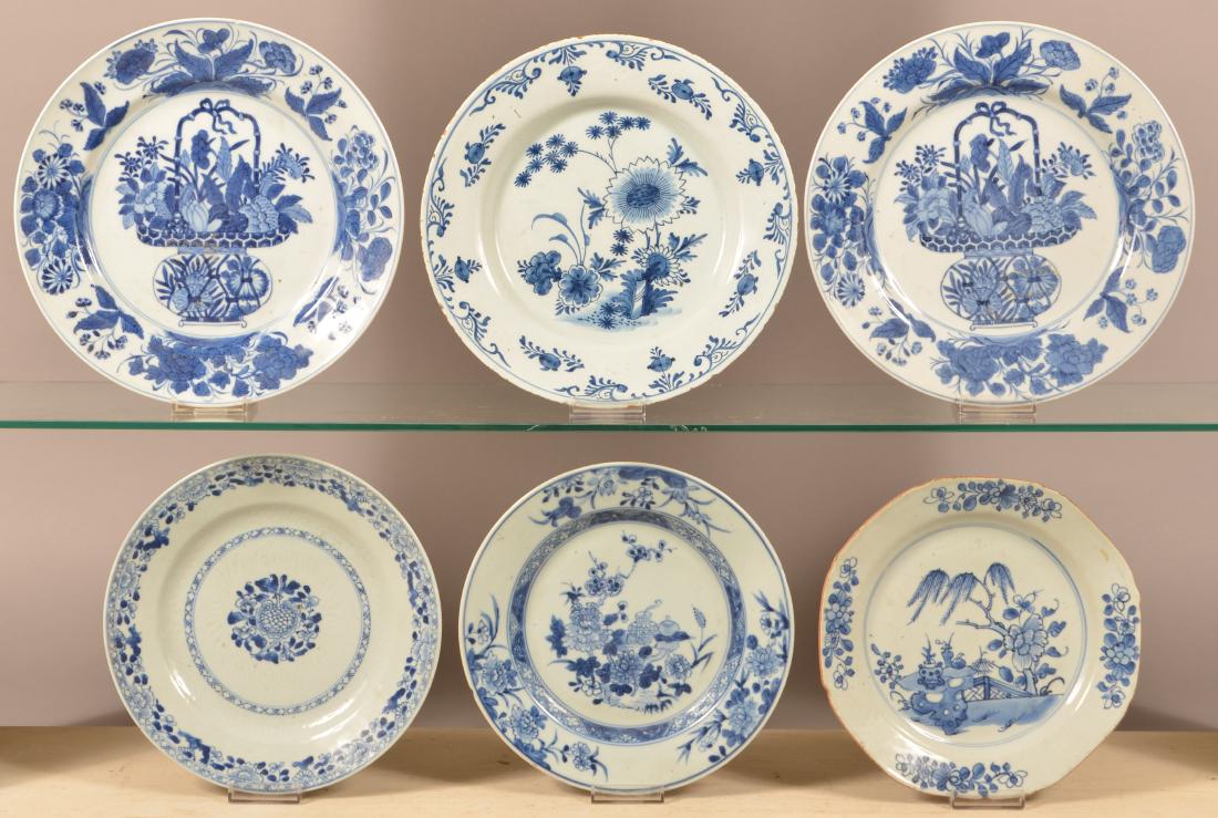 Six 18th/19th Century Oriental Blue and White Plates. (1 of 1)