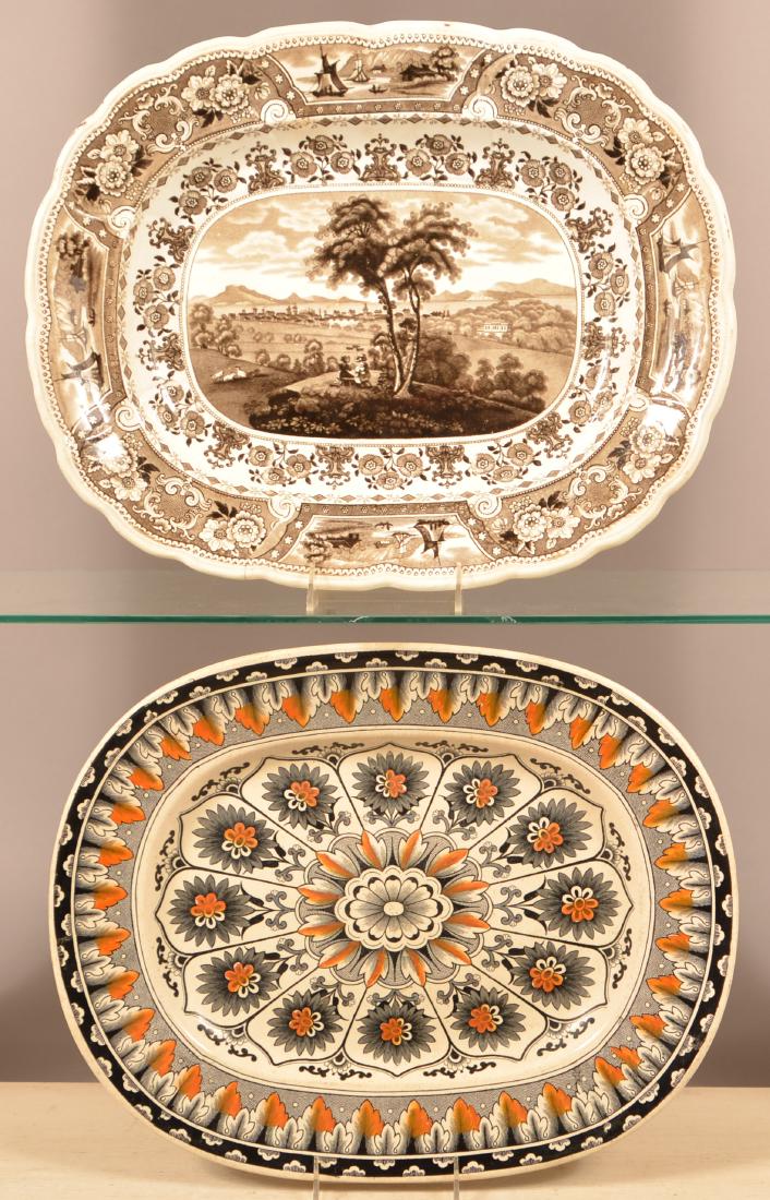 Two Transfer Decorated China Platters. (1 of 6)