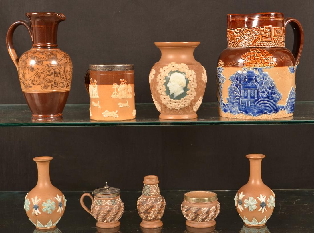 9 Pieces of Doulton Lambeth Stoneware Pottery. (1 of 2)