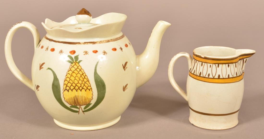 Two Pieces of Leeds Soft Paste China. (1 of 3)