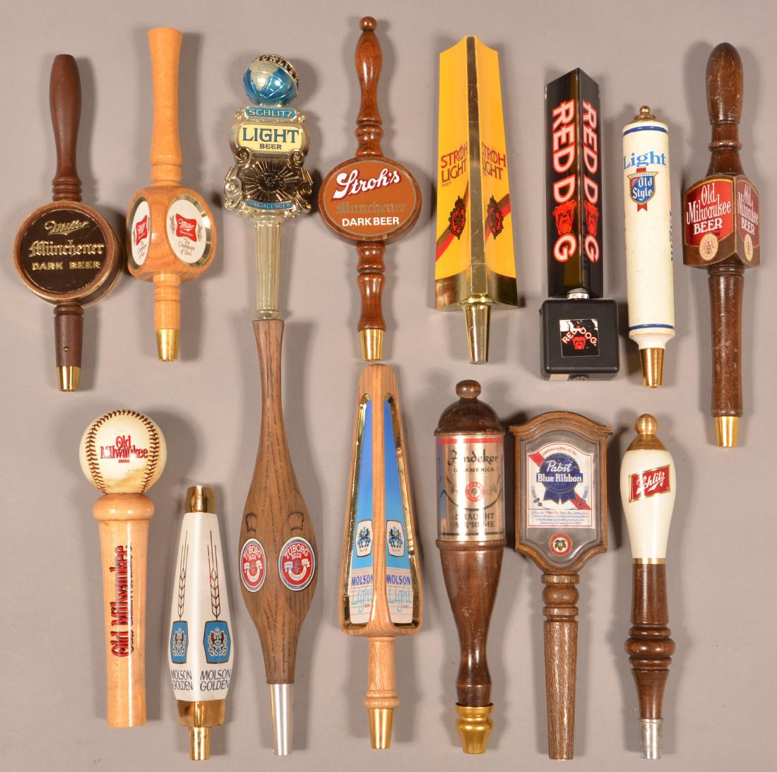 Fifteen Various Advertising Beer Taps. (1 of 2)