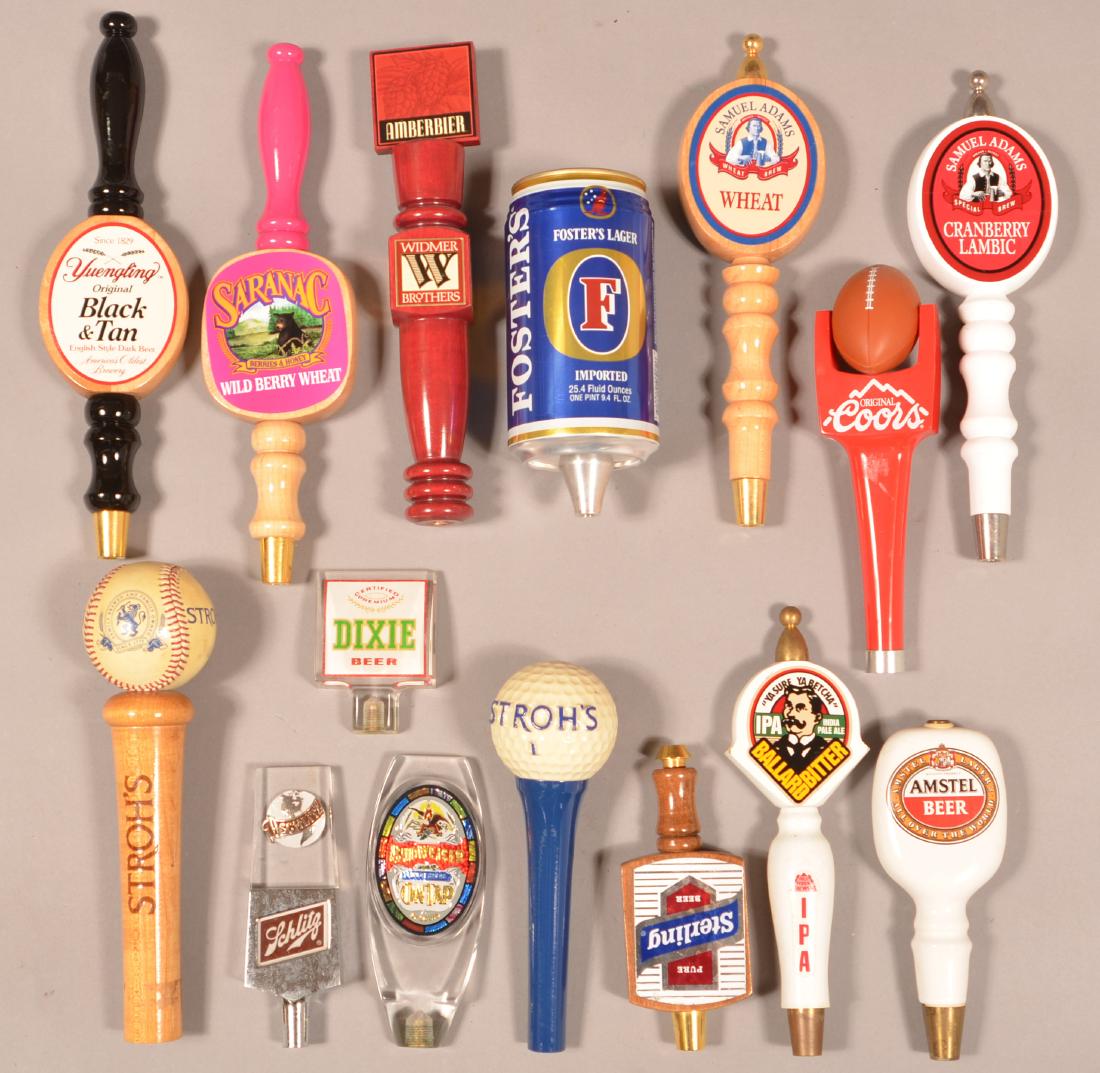 Fifteen Various Advertising Beer Taps. (1 of 2)