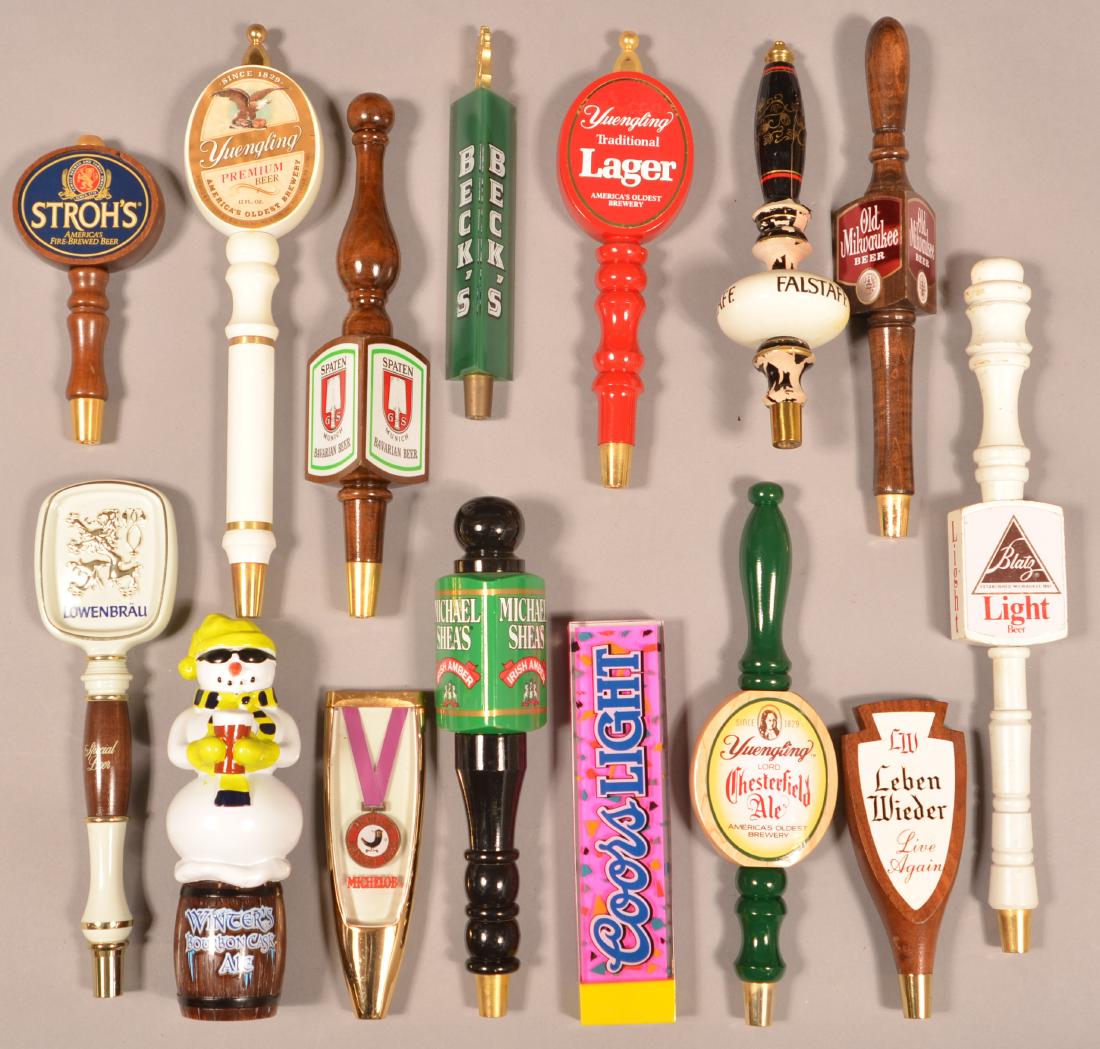 Fifteen Various Advertising Beer Taps. (1 of 2)