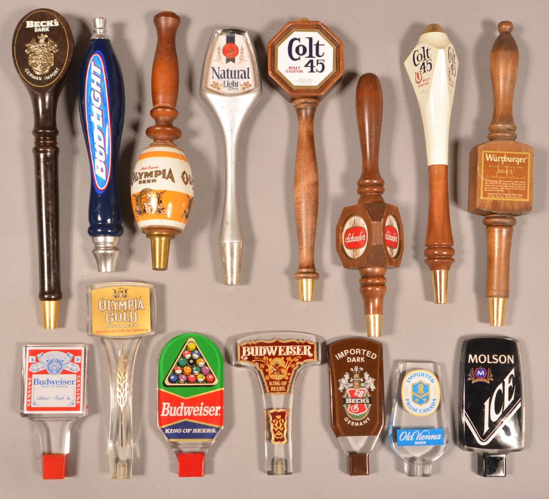 Fifteen Various Advertising Beer Taps. (1 of 2)