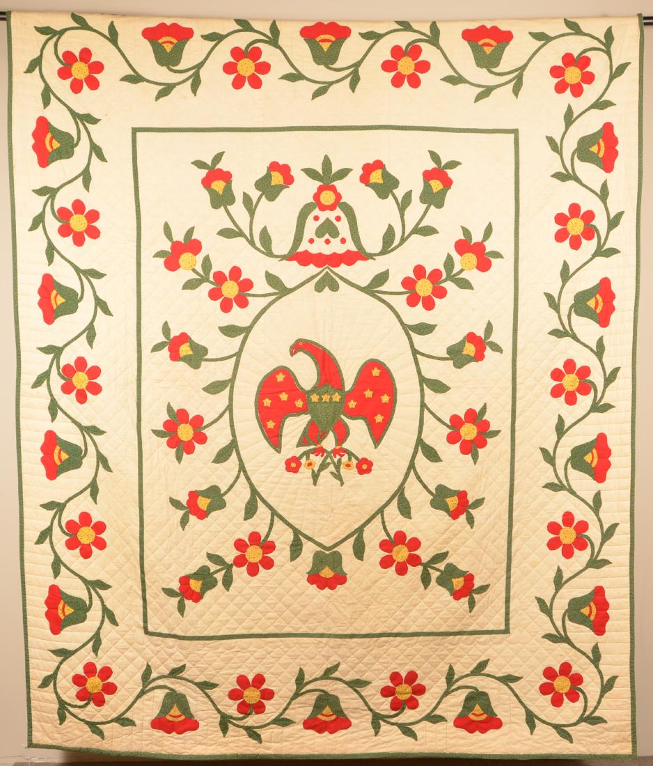 Vintage Floral Pattern Applique Quilt. (1 of 4)