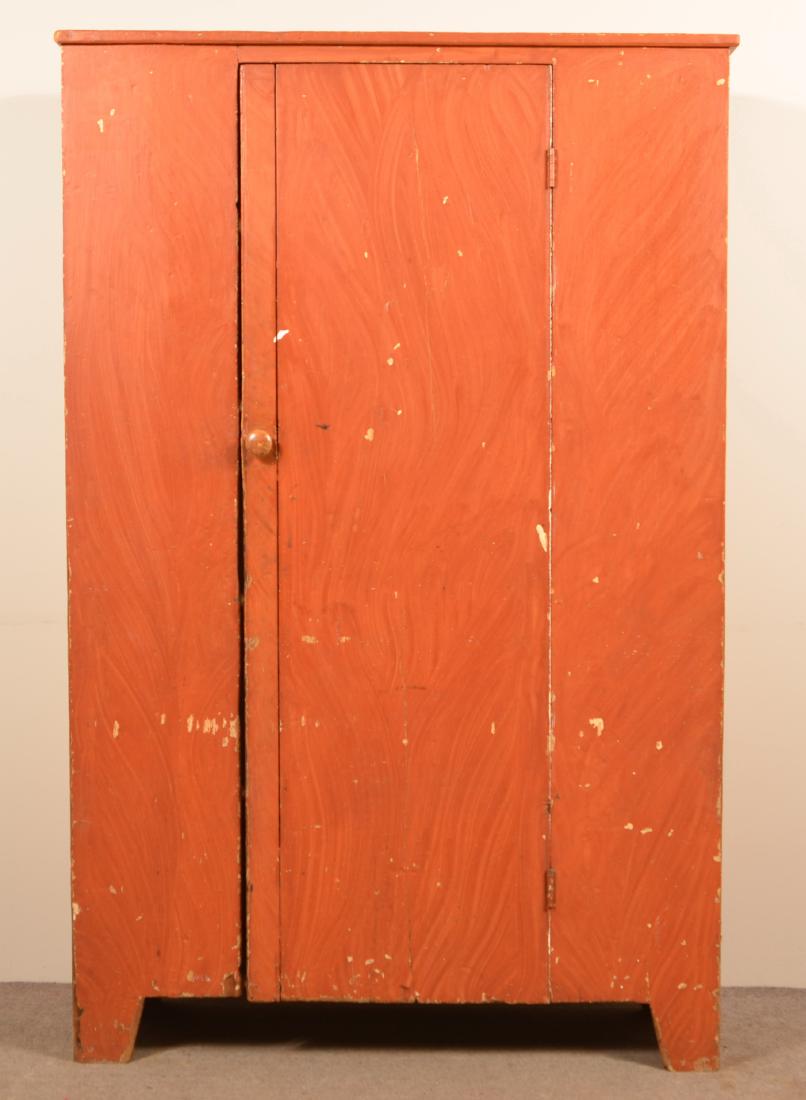 Primitive 19th Century Grain Paint Cupboard. (1 of 4)