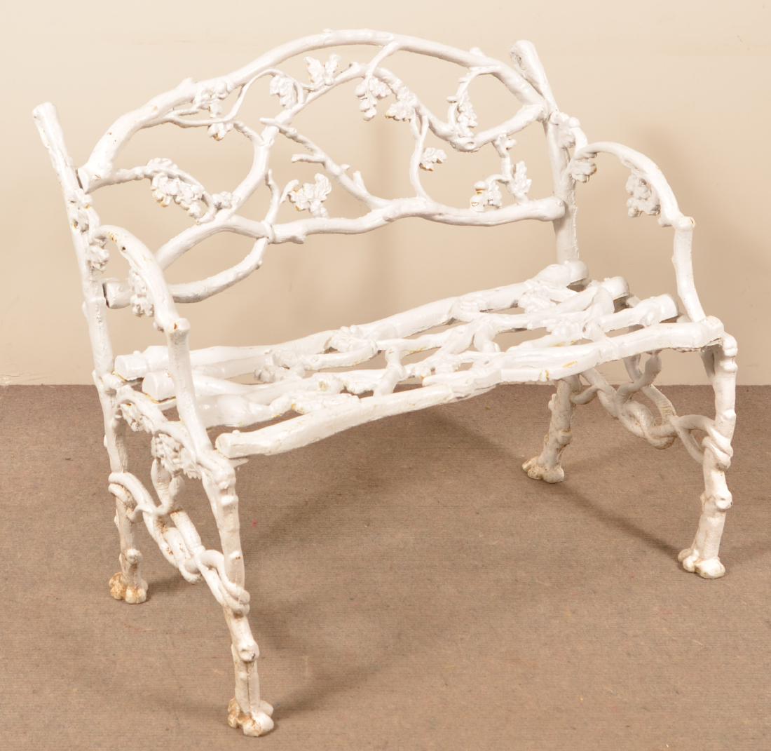Cast Iron Grape Leaf and Branch Pattern Garden Settee. (1 of 2)