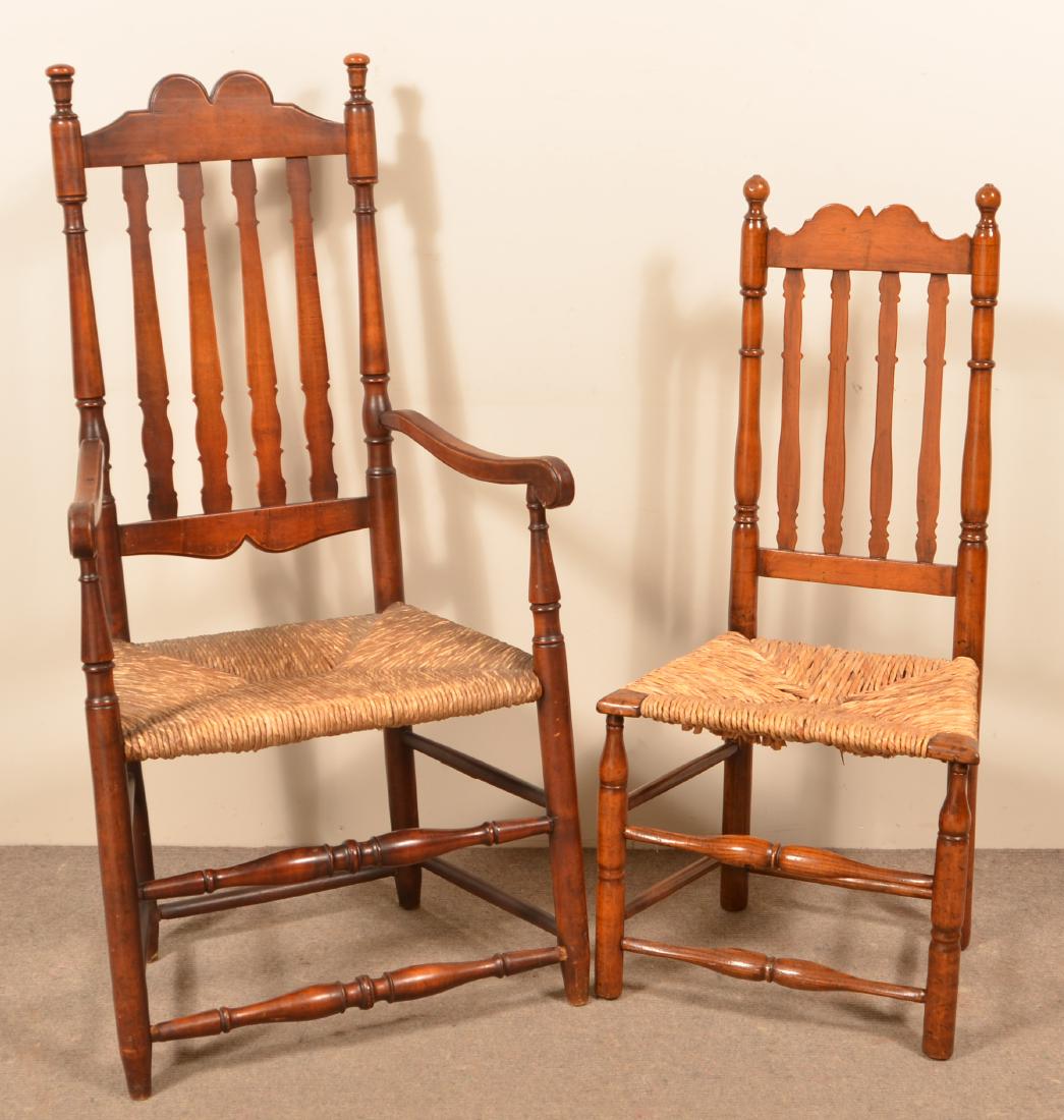 Two American 18th Century Banister-back Chairs. (1 of 2)