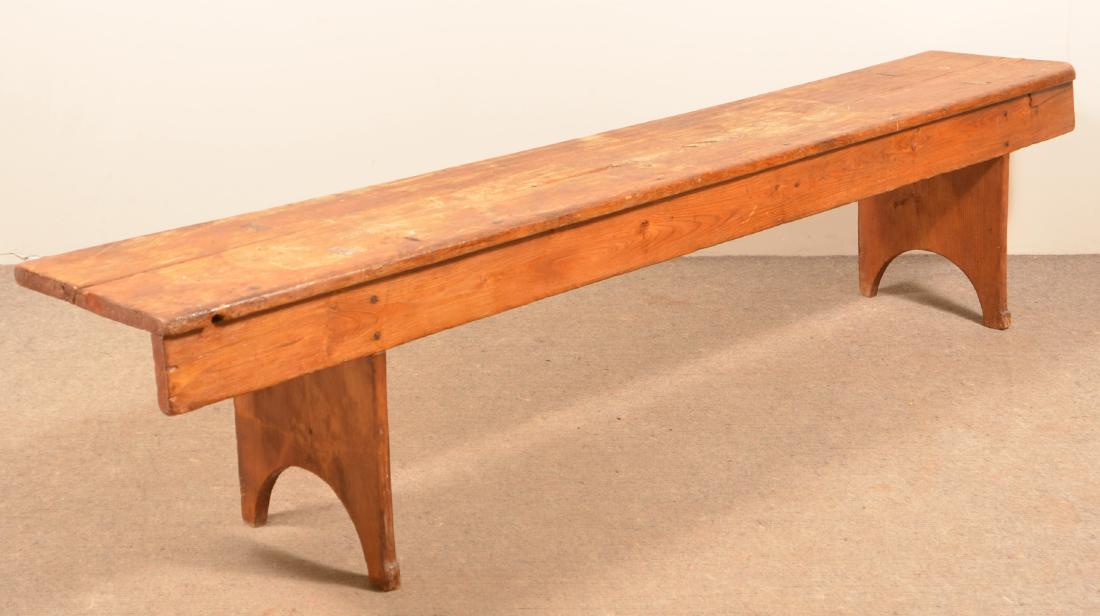 Antique Softwood Mortise Leg Bench. (1 of 2)