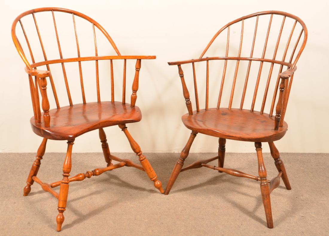 2 American 18th Century Sack Back Windsor Armchairs. (1 of 2)