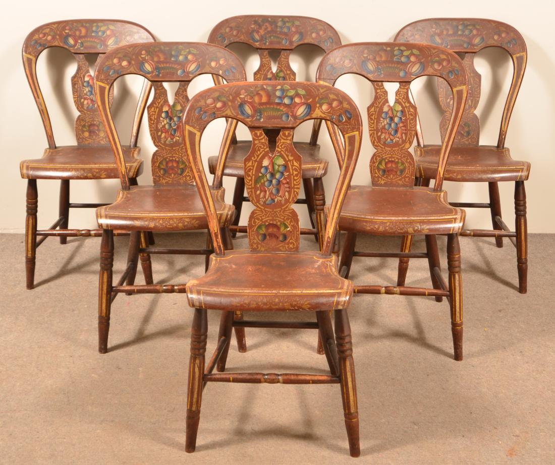 Set of Five Pennsylvania Balloon Back Side Chairs. (1 of 2)
