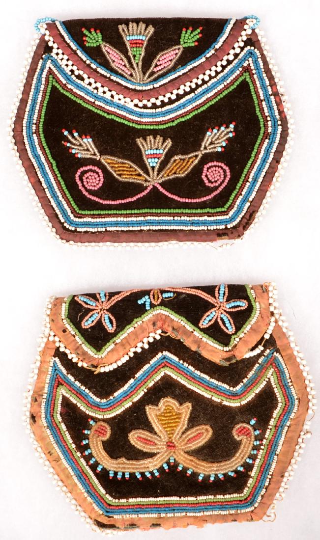 2 Mid 19th Cent. Iroquois Beaded Purses, One w/ Minor (1 of 2)