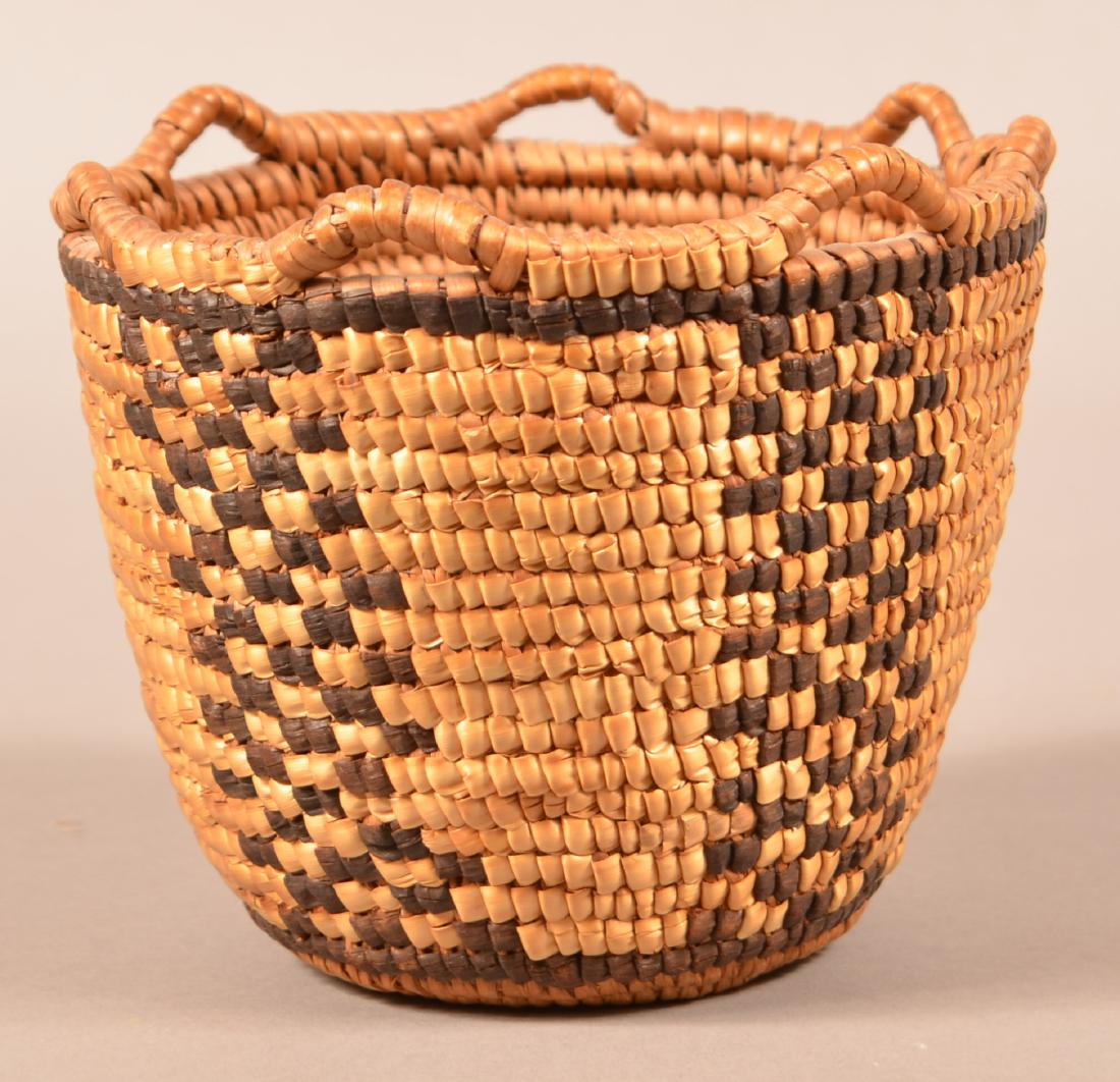 Small Sized, Looped Rim, Klickitat Indian Coiled Basket (1 of 2)